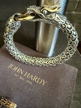 *RARE* John Hardy Legends Naga Dragon 18K Gold/Sterling Silver Bracelet *10mm*